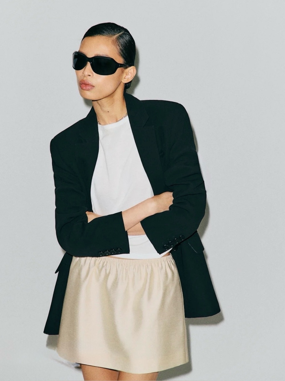 REFORMATION James Relaxed Blazer in Black L